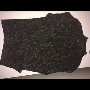Fitted black sparkle sweater
